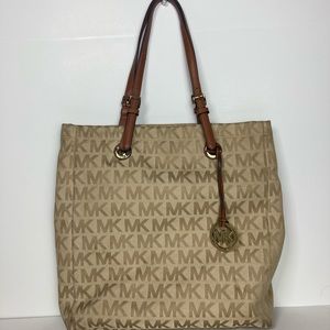 Michael Kors jet set logo north south tote beige/mocha